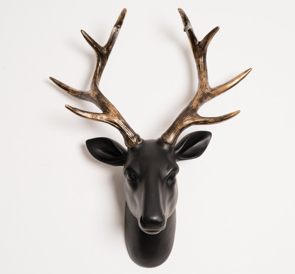 Black and Gold Stag Head
