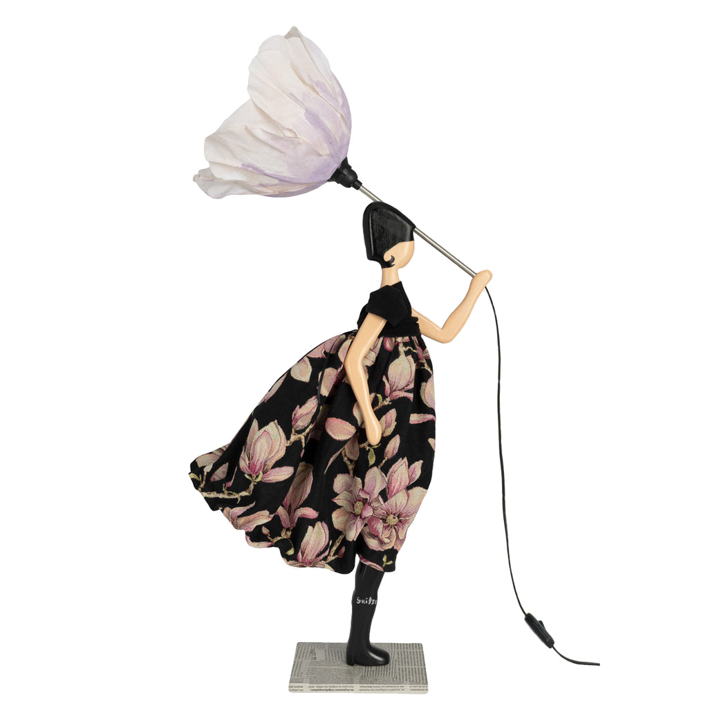 Delilah Windswept Umbrella  Lady Lamp