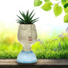 Face & Head Plant Pot - Blue