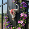 Ram Skull with Flowers  - Wall Art for Home and Garden