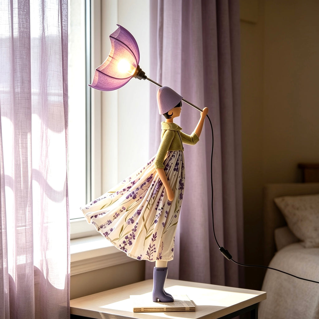B. Rosemary Windswept Umbrella Lady Lamp