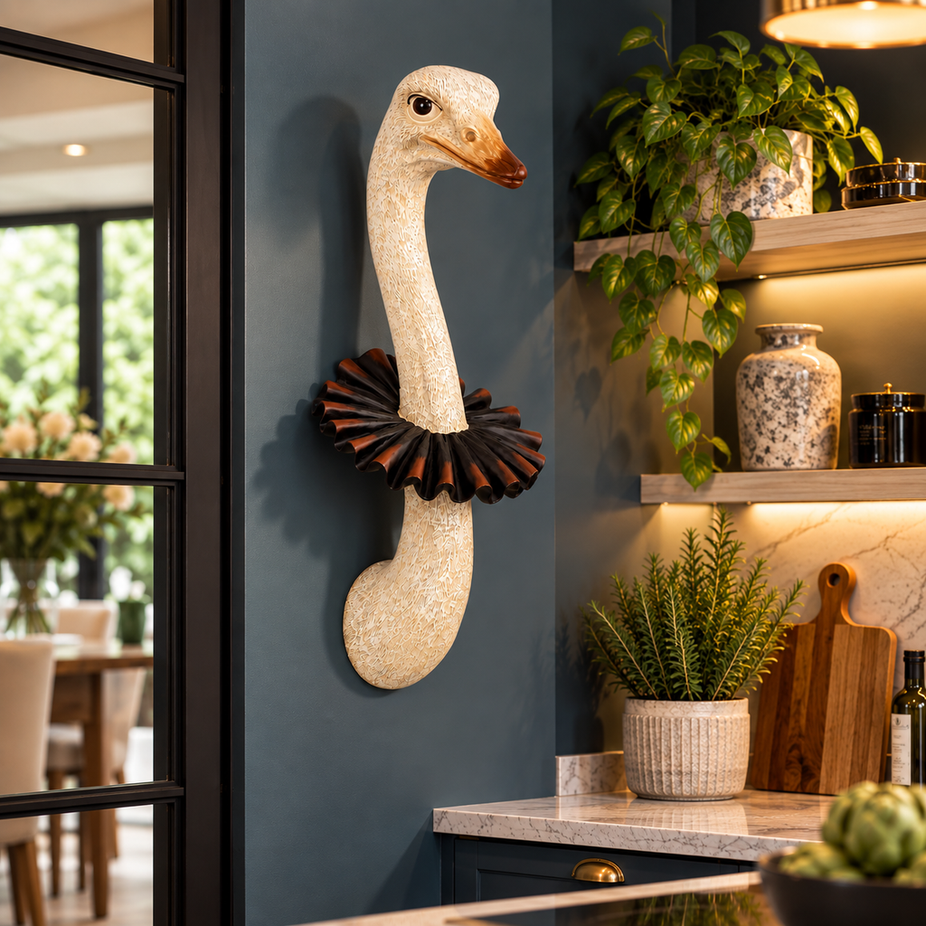 Matilda Ostrich Head - Wall Mount