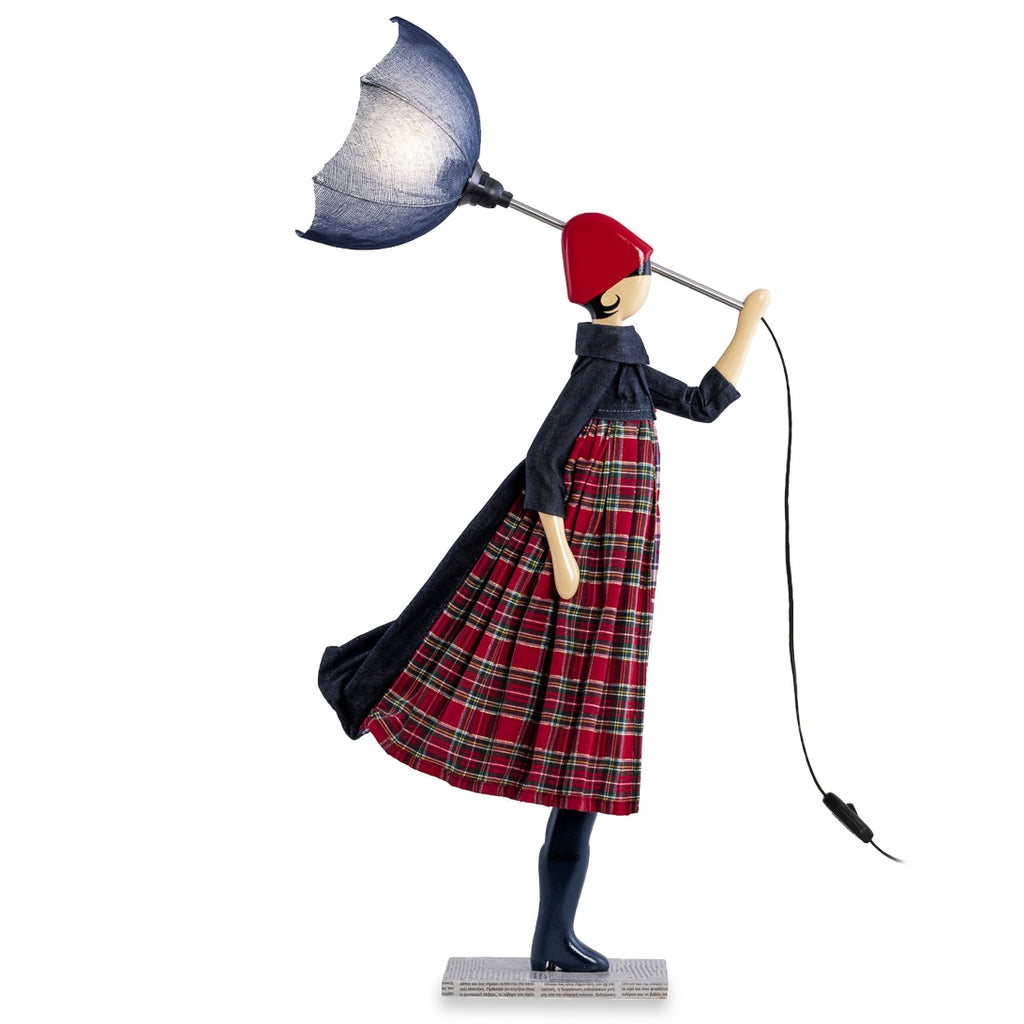 Eleri Windswept Umbrella Lady Lamp