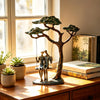 Couple on a Swing Sculpture | Contemporary Bronze Resin Statement Sculpture For Stylish Interiors