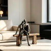 Enchanting Lovers Sculpture  | Contemporary Bronze Resin Statement Sculpture For Stylish Interiors