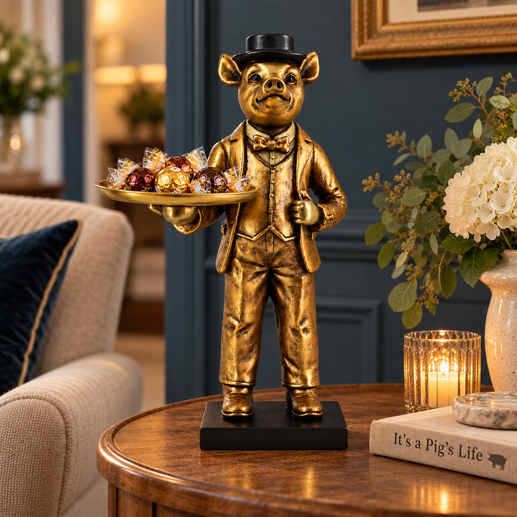 Walter The Waiter - Pig Ornament