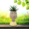 Face & Head Plant Pot  - Yellow