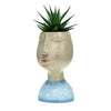 Face & Head Plant Pot - Blue