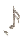 Music was my first love Brooch  - Antique Silver / Clear