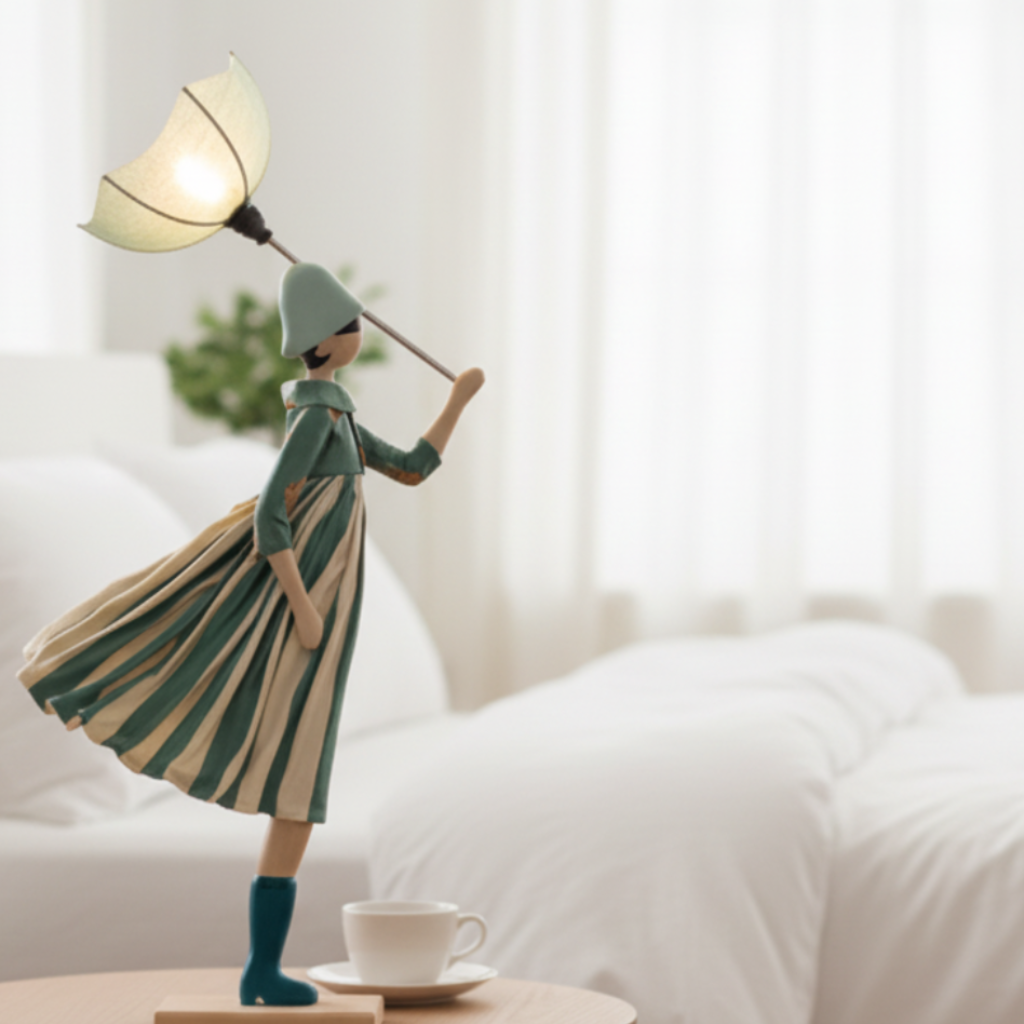 Luts Windswept Umbrella Lady Lamp