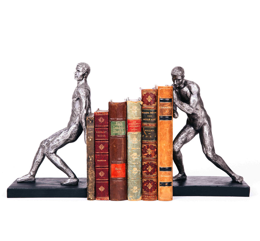 Silver Strong Men Bookends