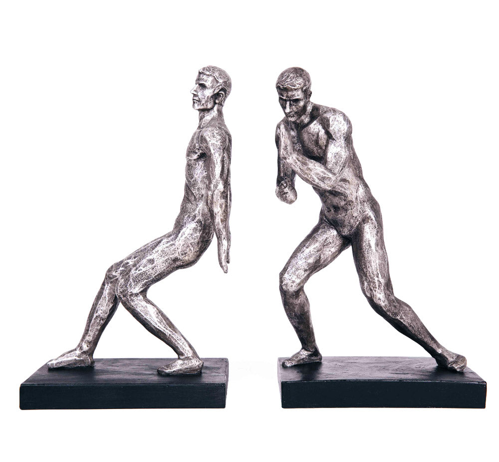 Silver Strong Men Bookends