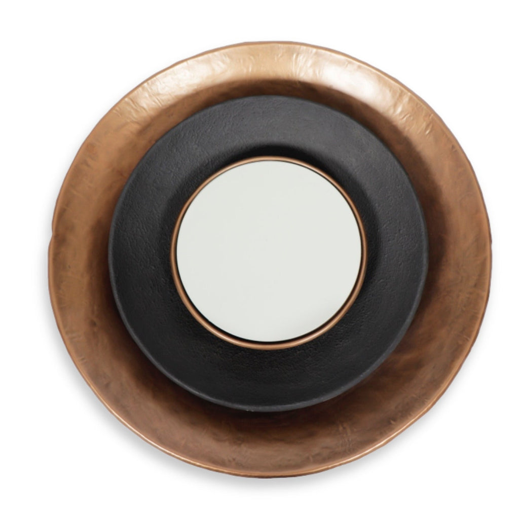 Enhance Your Space: Antique Brass and Black Large Round Mirror
