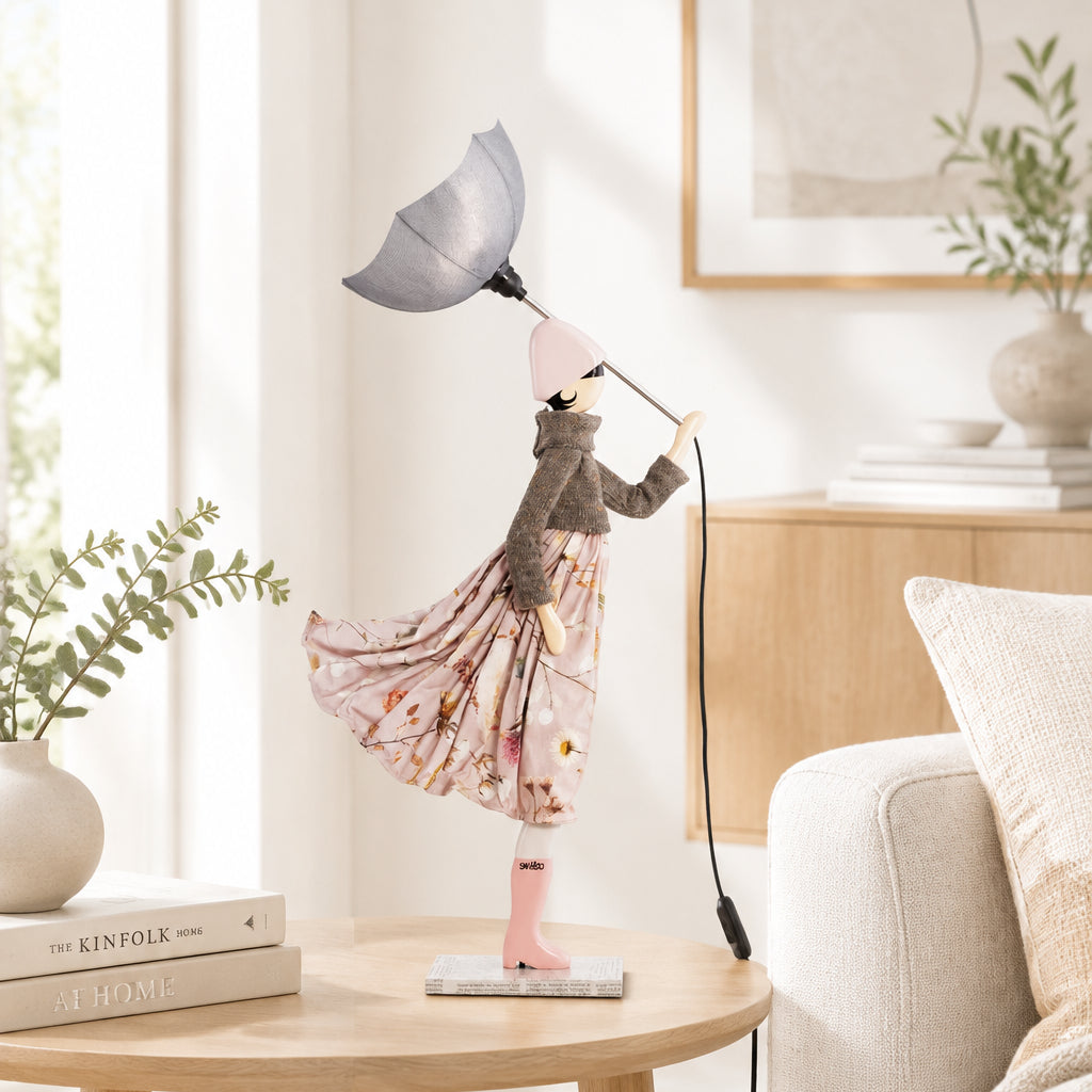 Peggy Windswept Umbrella Lady Lamp