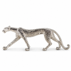 Graceful Pewter Metal Cheetah Figurine