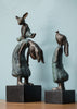 Mother and Child Rabbit Bronze-Style Sculpture