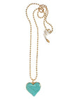 My Beautiful Heart Necklace- Turquoise Worn Gold