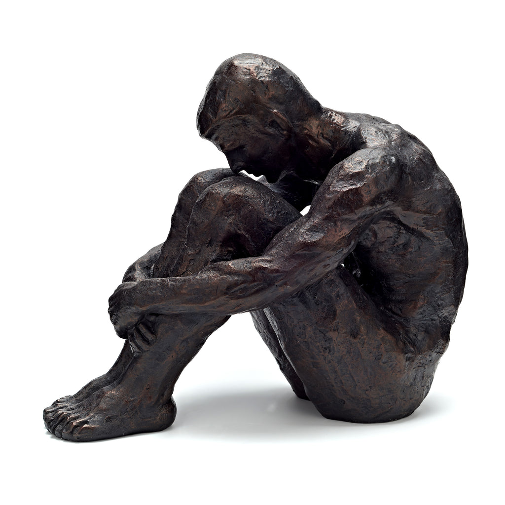 Antique Bronze effect  Sitting Man