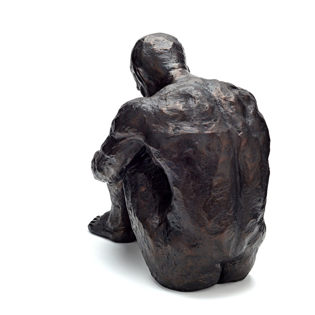 Antique Bronze effect  Sitting Man