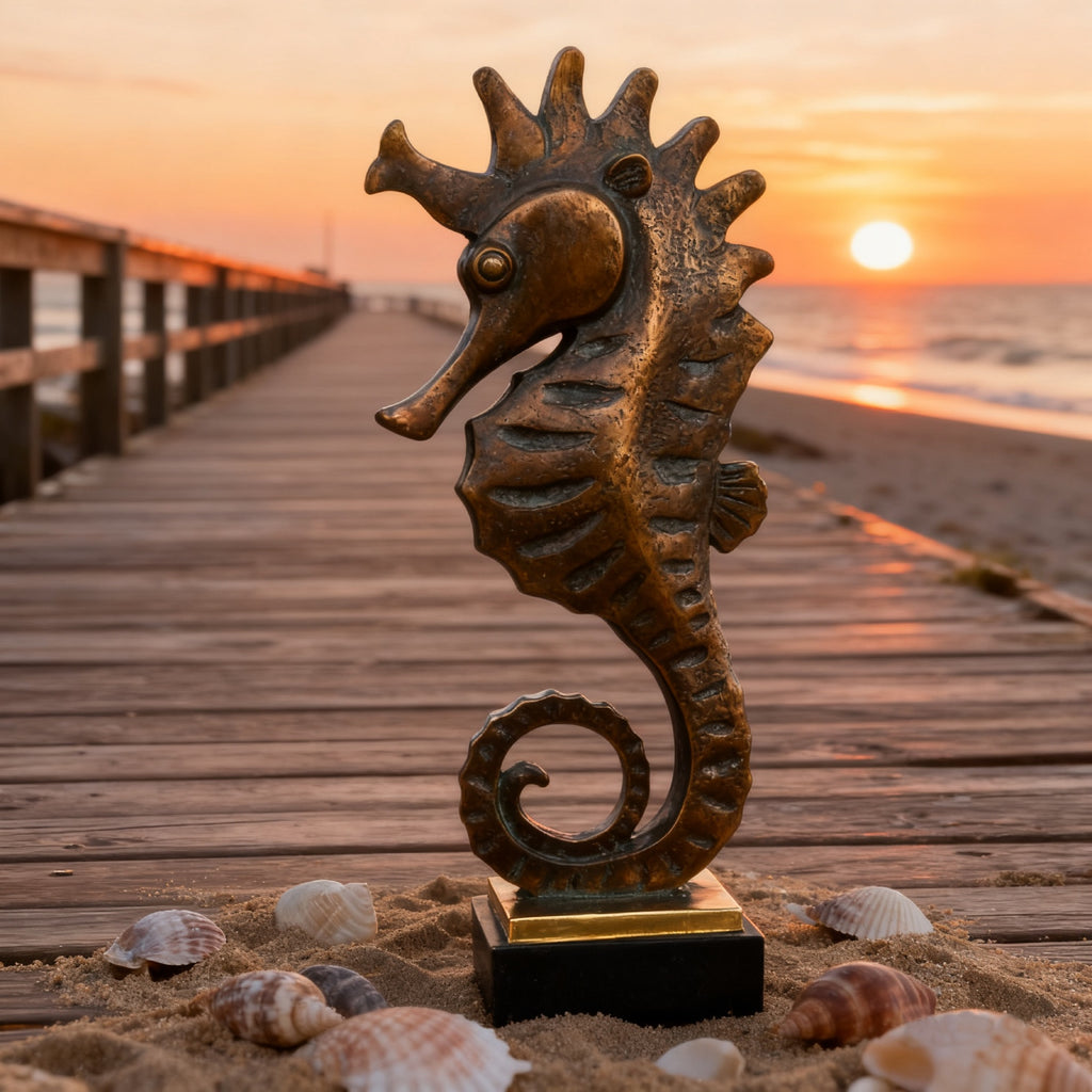 Bronze Seahorse Sculpture