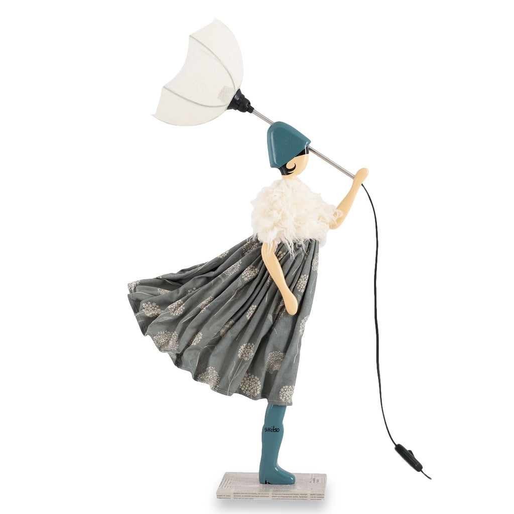 Zenia Windswept Umbrella Lady Lamp