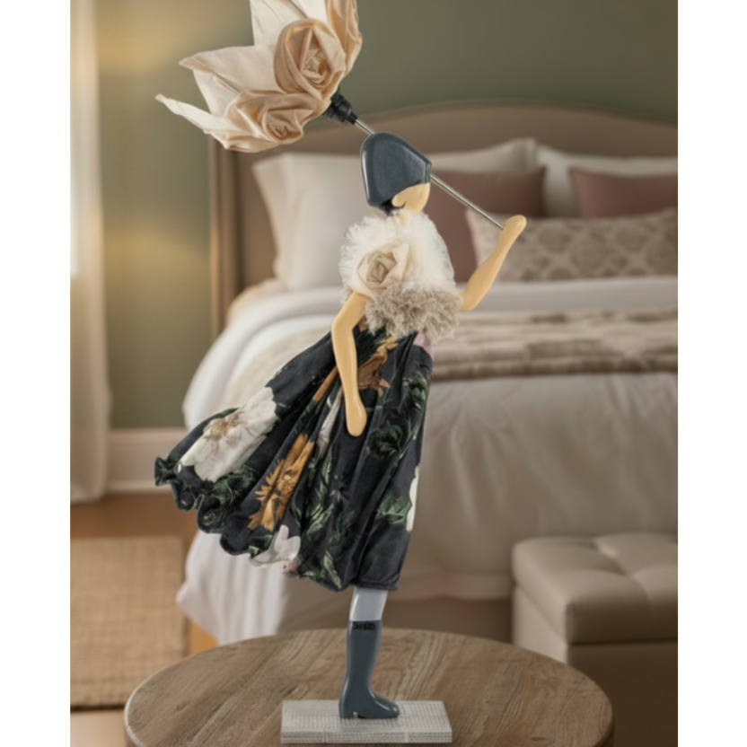 Tsiala Windswept Umbrella Lady Lamp