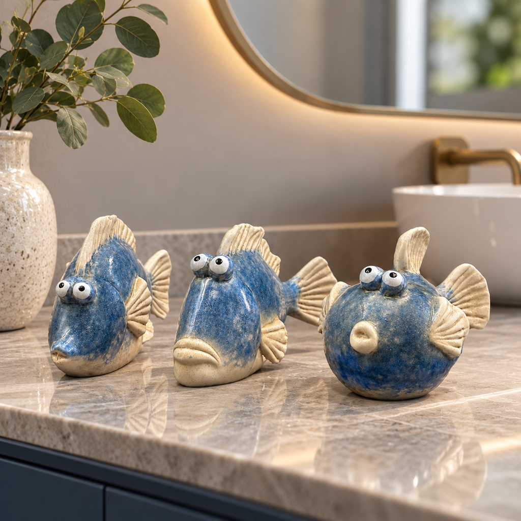 Fin, Gil & Chip The Shoal Mates Fish Figures