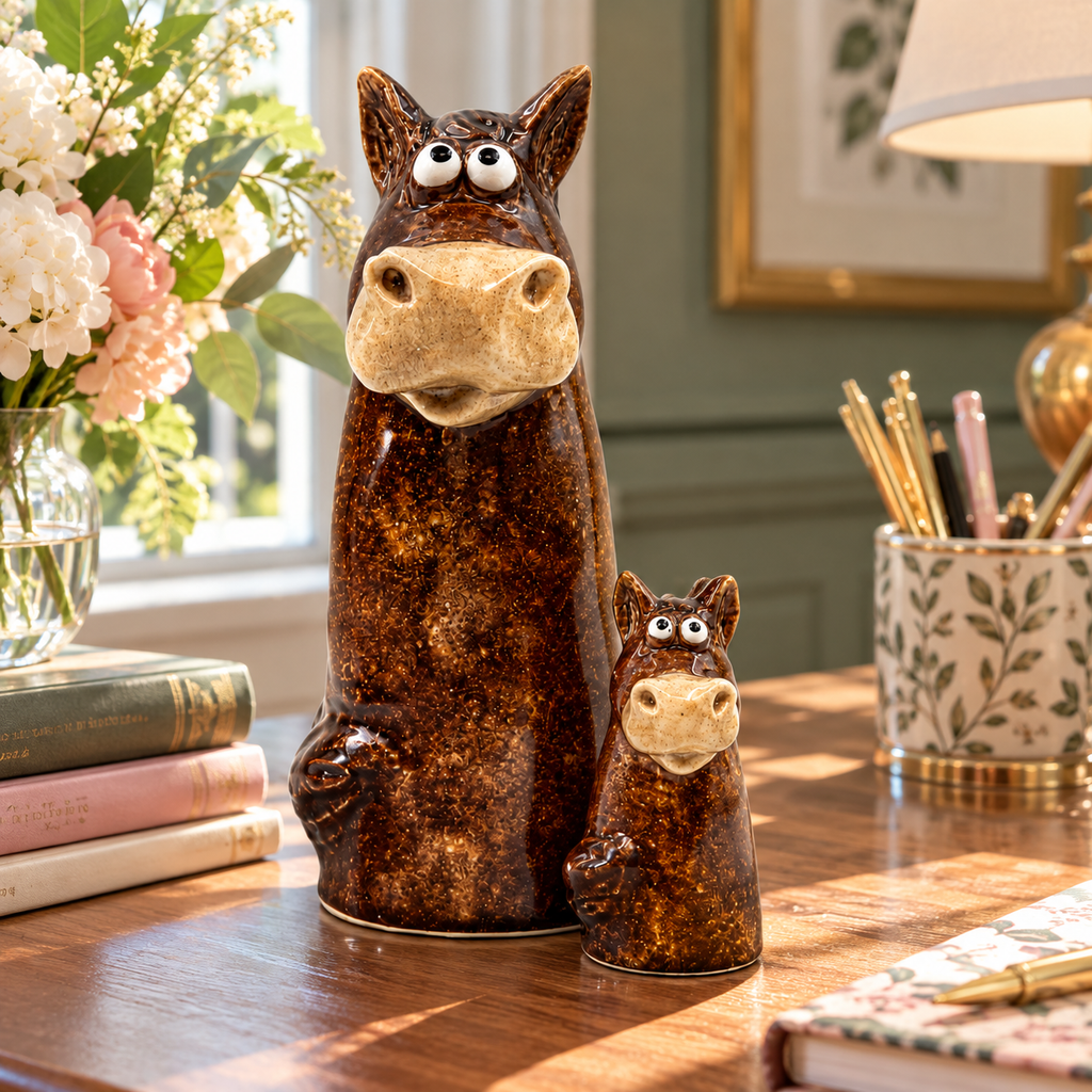 Dusty & Rusty Clydesdale Horse Figures