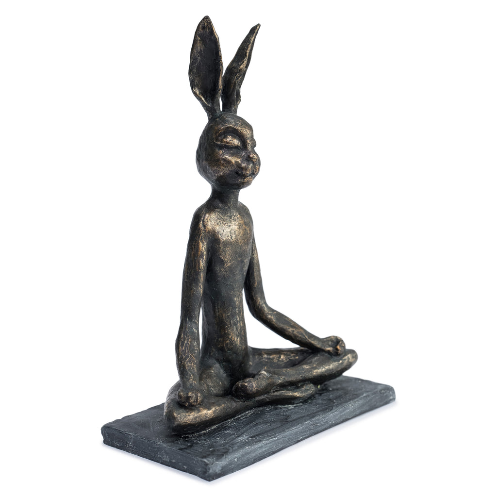 Zen Rabbit Lotus Position Sculpture