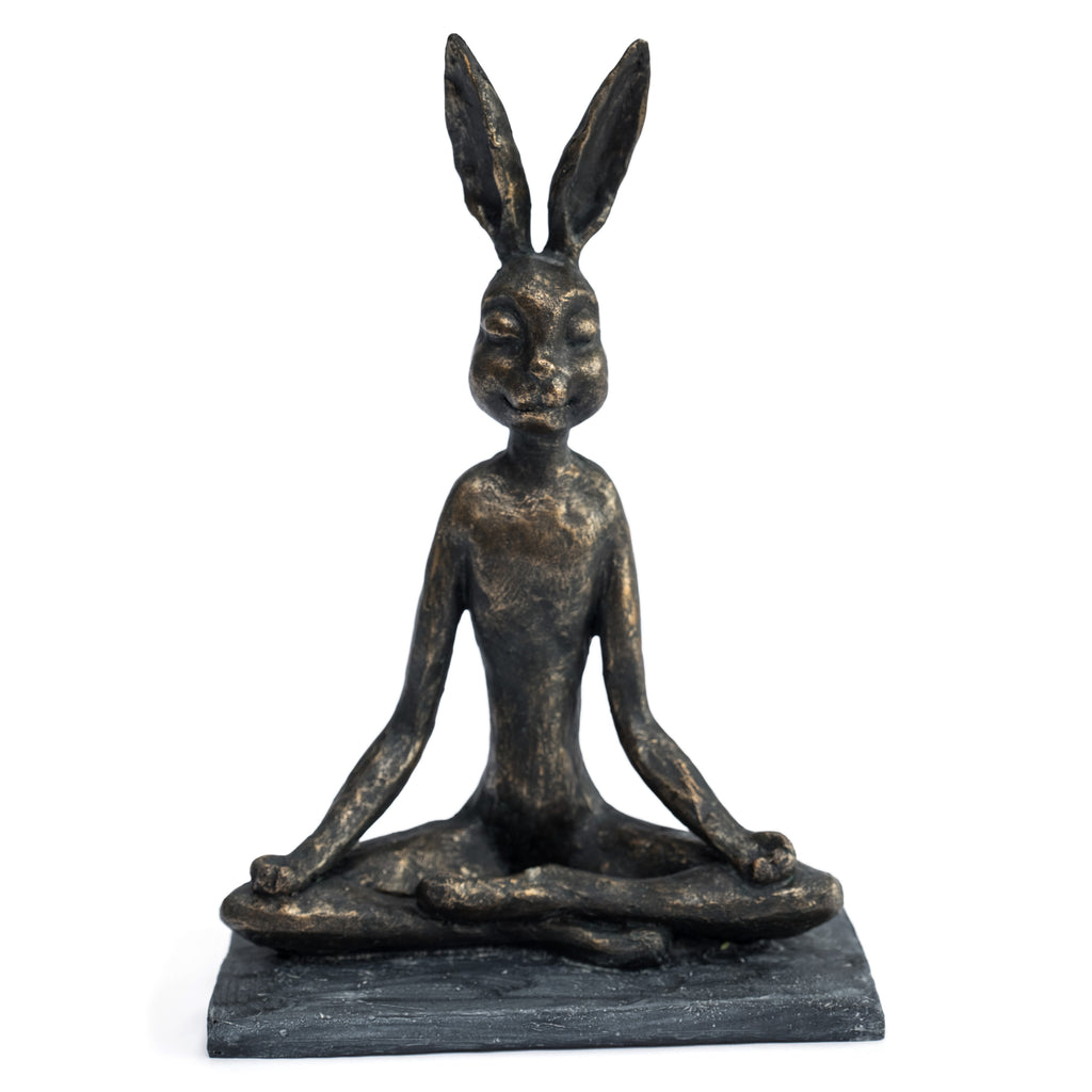 Zen Rabbit Lotus Position Sculpture