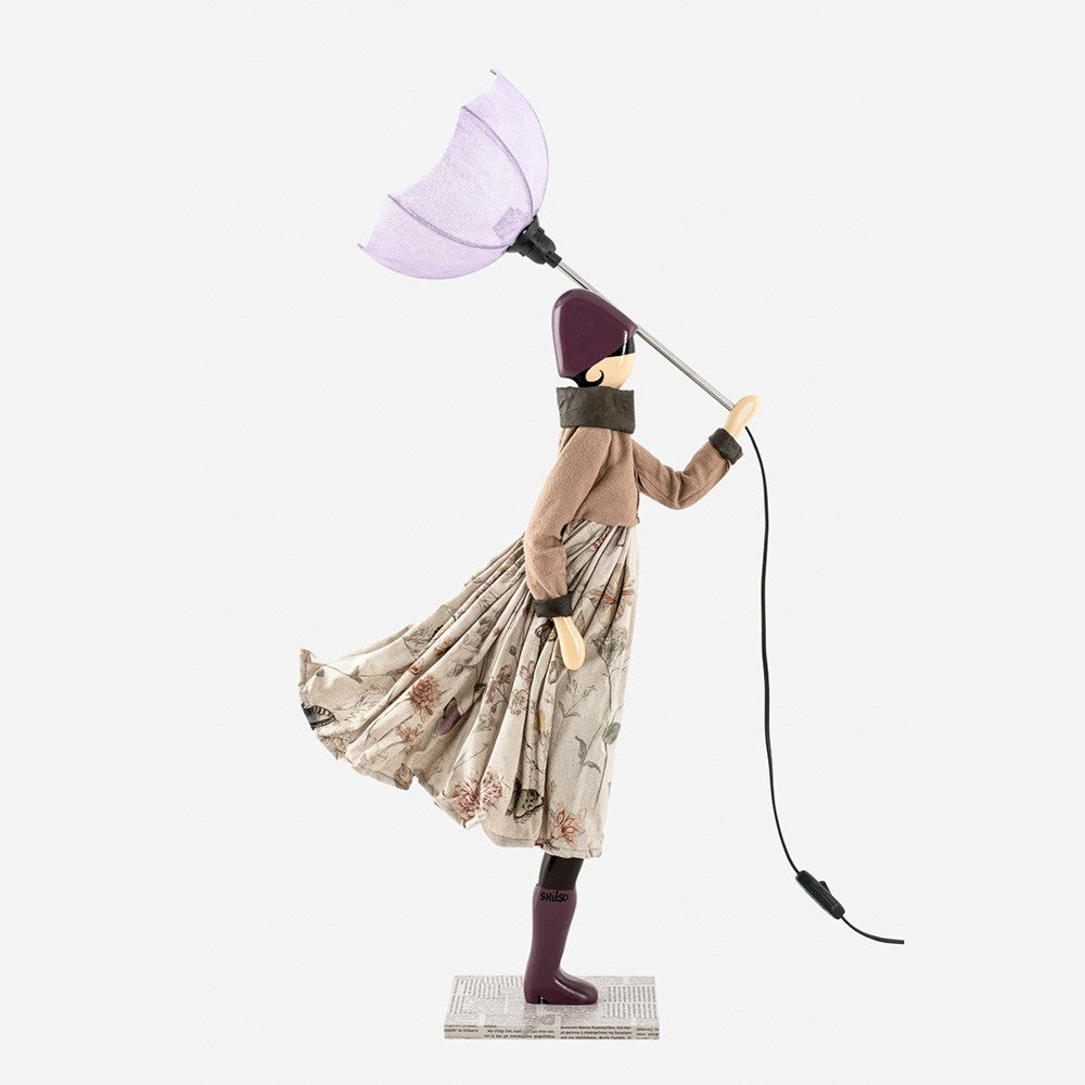 Debora Windswept Umbrella Lady Lamp