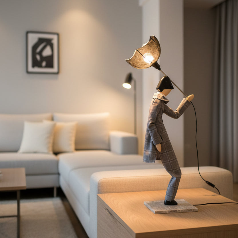 Lukas Windswept Umbrella Gentleman Lamp