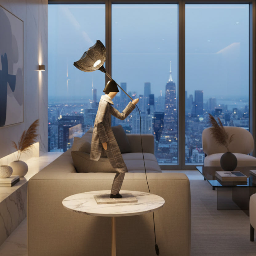 Lukas Windswept Umbrella Gentleman Lamp