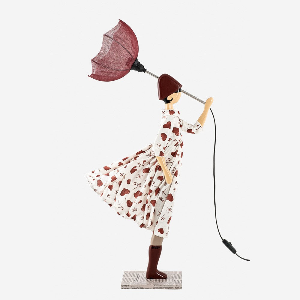 Vale  Windswept Umbrella Lady Lamp