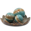 Set of 3 Blue decorative Ceramic Balls