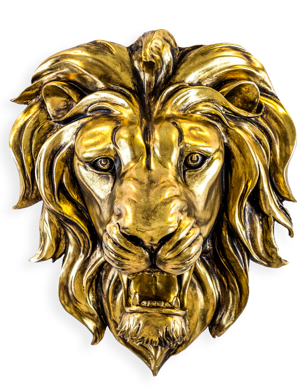 Large Gold Roaring Wall Head