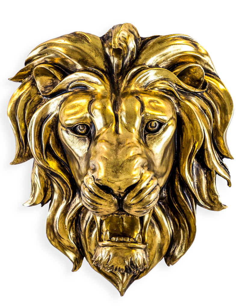 Large Gold Roaring Wall Head