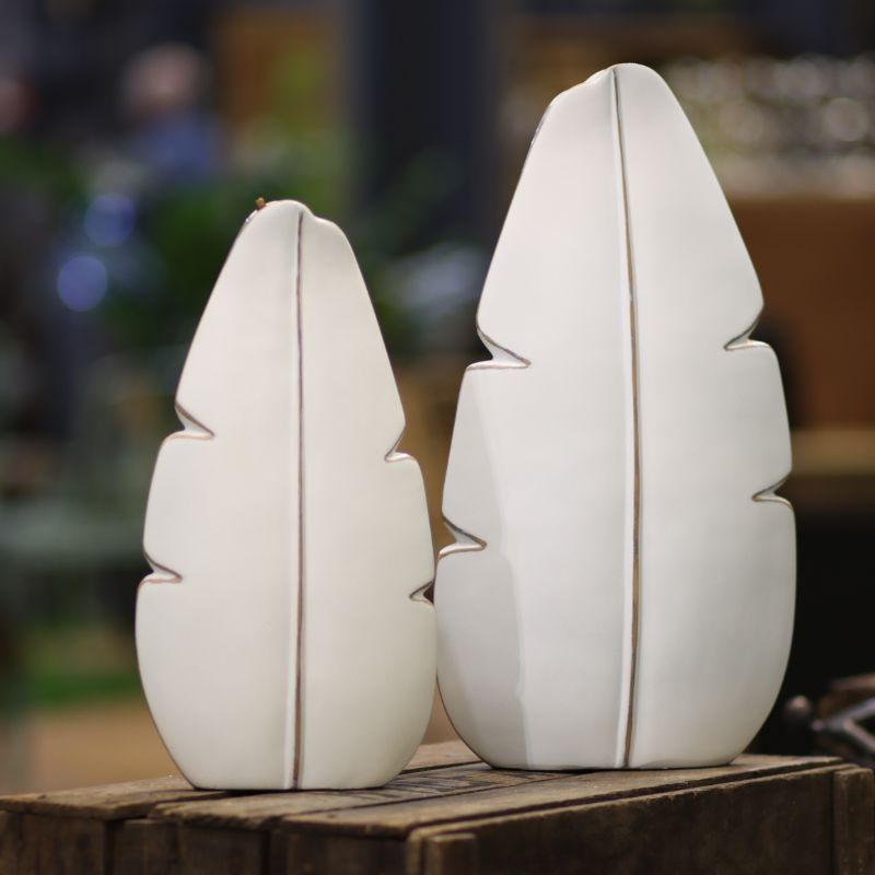 Medium White Leaf Vase