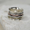 Spinning Ring with Gold, Silver & Rose 925 - Size 6