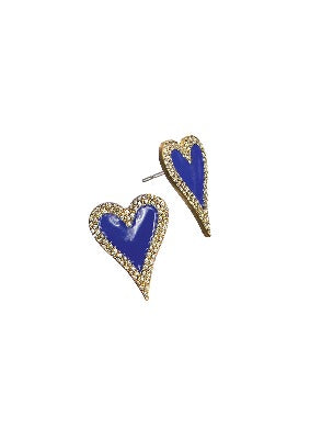 Out of the Blue Enamel Heart Earrings