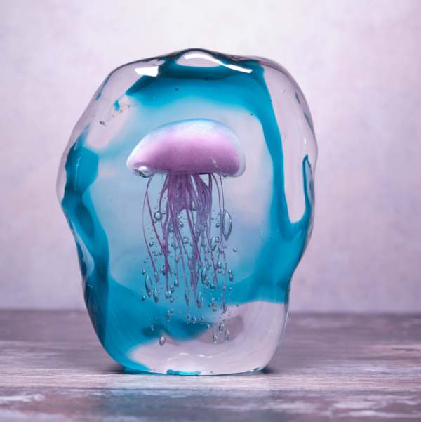 Pink / Green Jellyfish in Ice Ornament