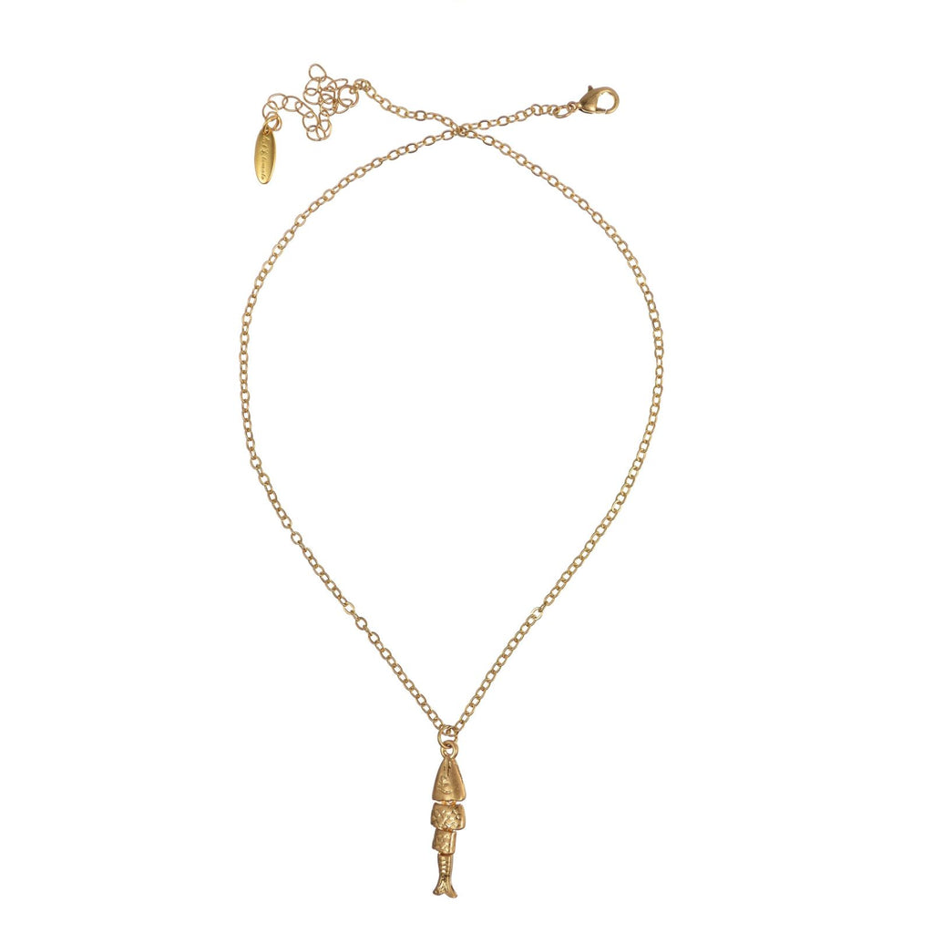 Catch of the Day Necklace - Worn Gold