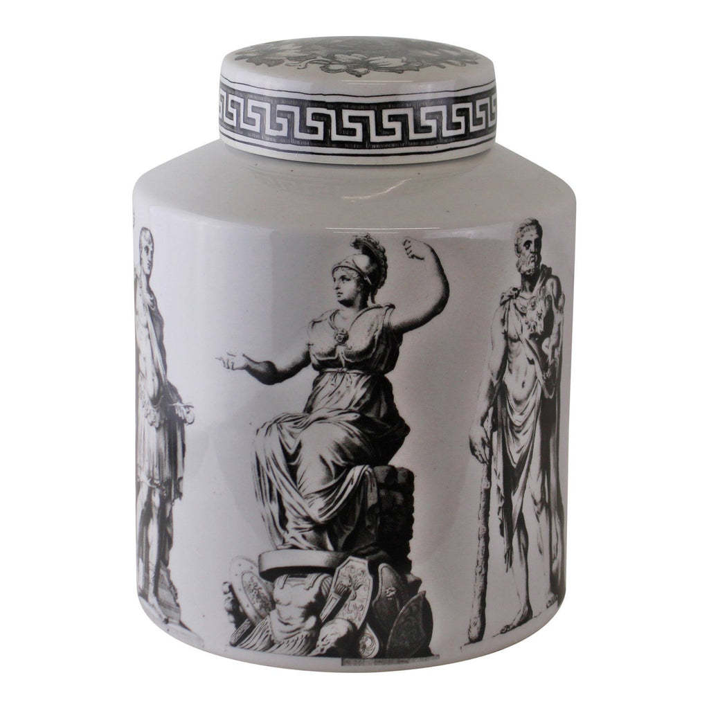 Grecian Porcelain Decorative Jar - Figures