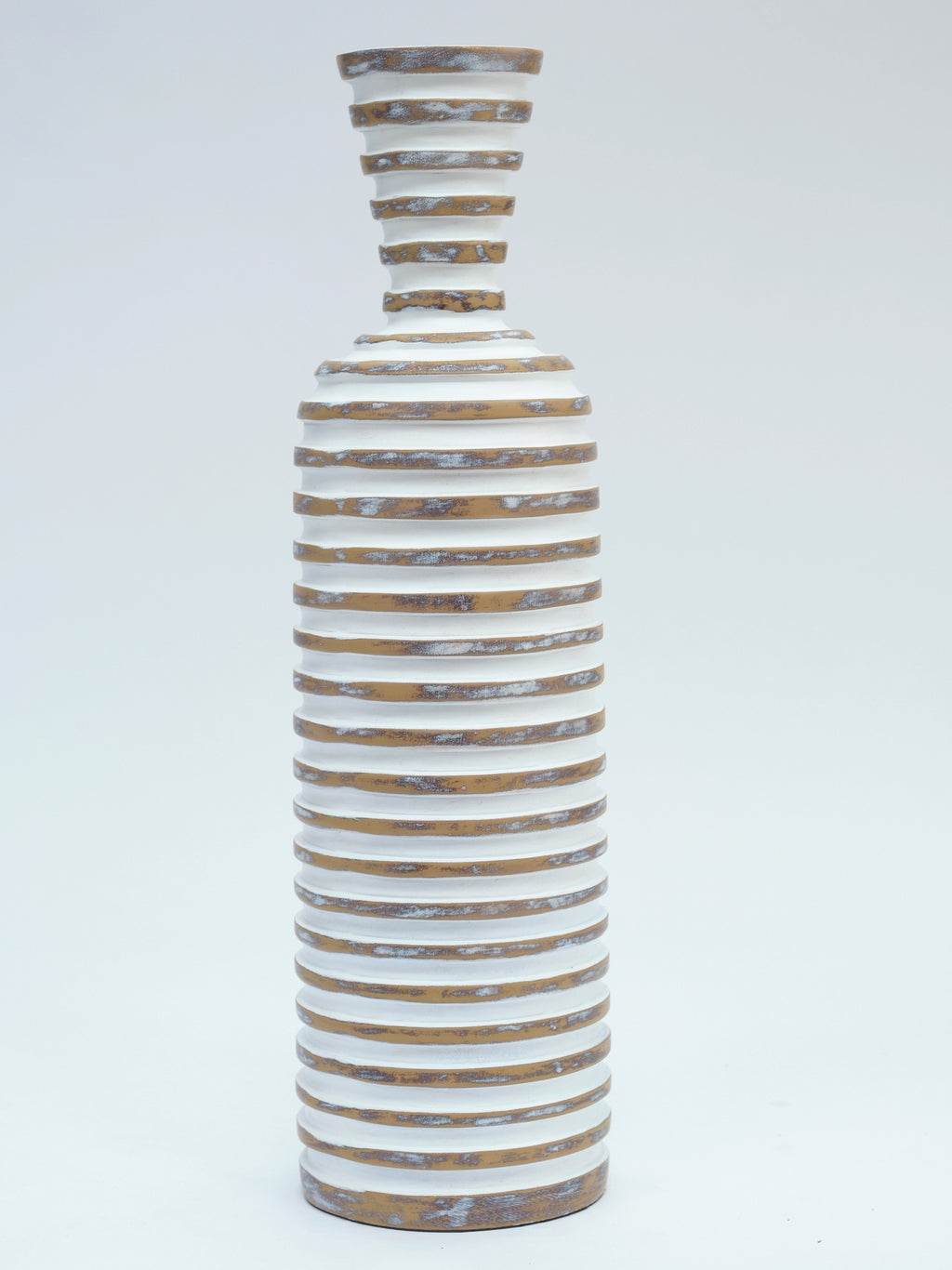 Medium White Stripped Vase