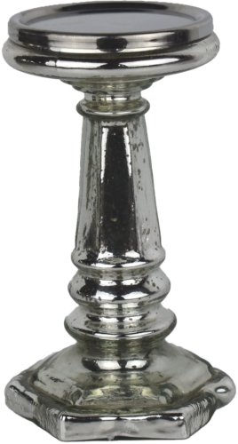 Silver Hexogan Base Small Candle Pillar