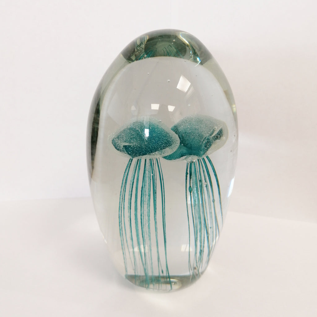 Two Blue Jellyfish Paperweight
