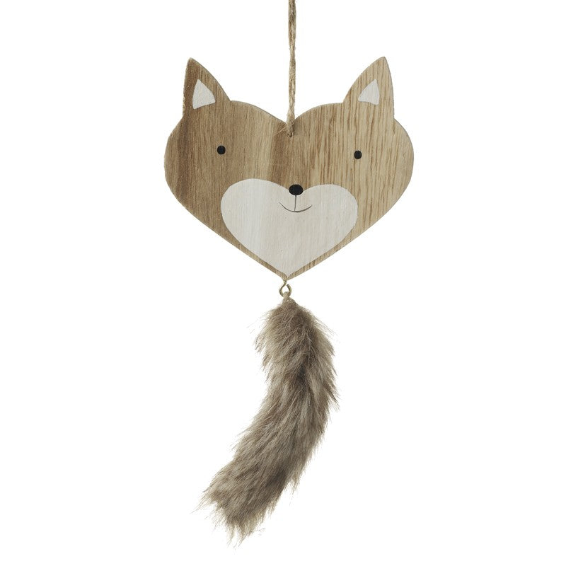 Wooden Fox with Fury Tail